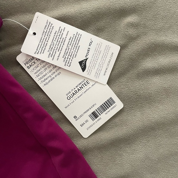 Athleta Prism Back Tankini Top Exotic Fuschia UPF 50+ - Picture 7 of 9